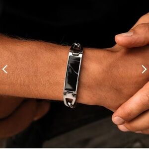 Holzekern MODULUS BRACELET men’s stainless steel black marble bracelet